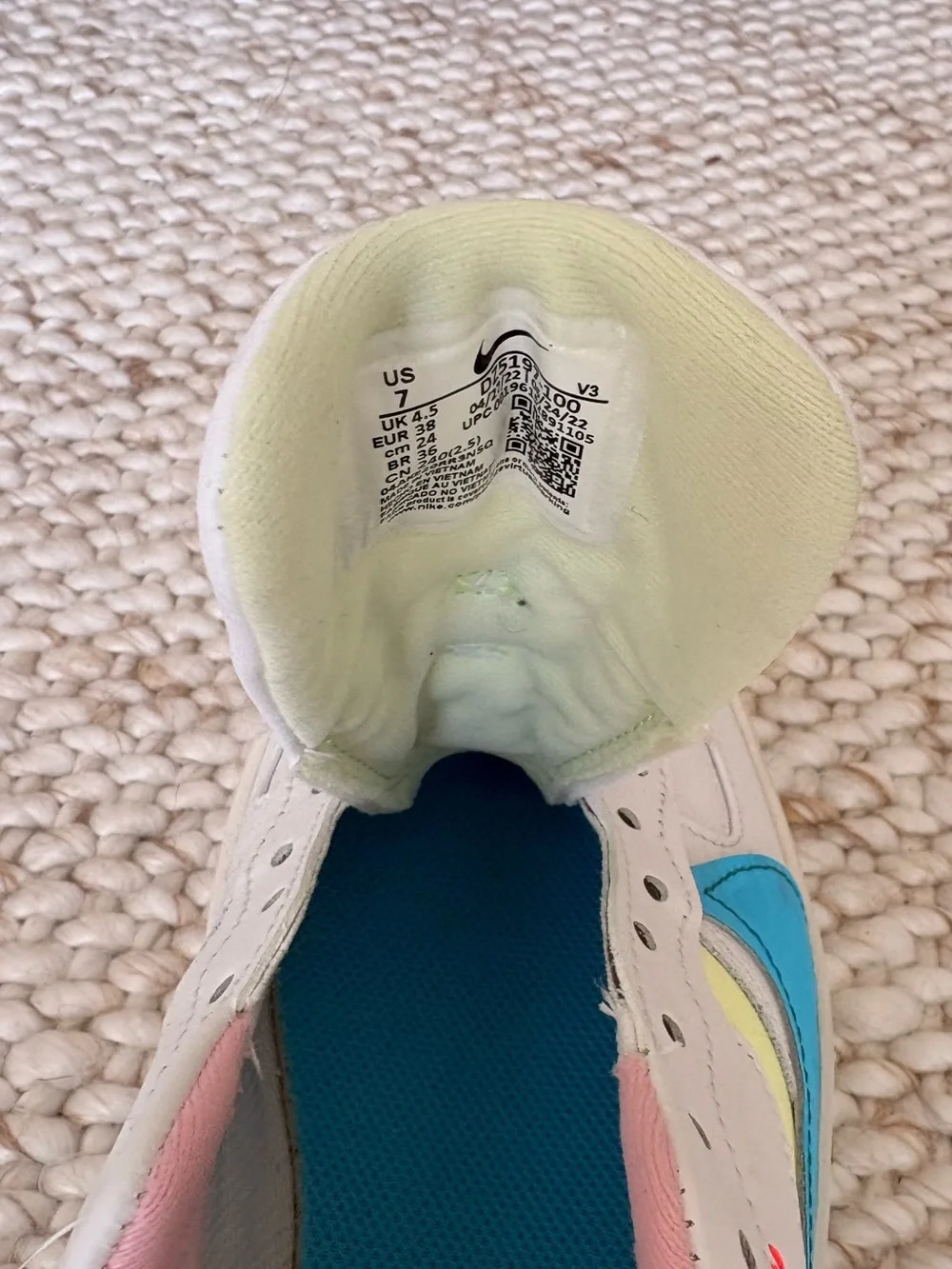 Nike Air Force 1 Low - White with Pink & Blue Accents